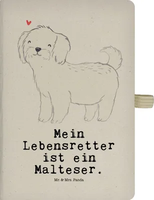 Produktbild von Mr. & Mrs. Panda Tagebuch Malteser Lebensretter - Transparent - Geschenk, Kladde, Skizzenbuch, notizbuch a4, Journal, Adressbuch