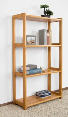 Produktbild von Regal Kiefer massiv Vollholz Erlefarben Junco 56B - 125 x 70 x 30 cm (H x B x T)