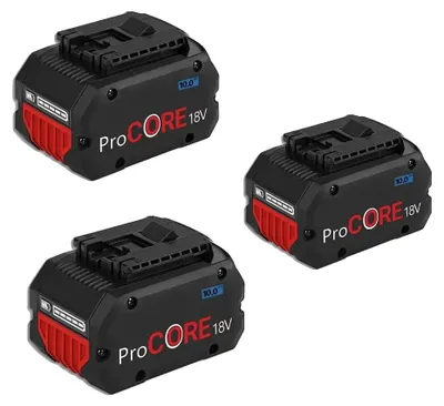 Obrázok produktu pre Náhradné batérie, kapacita 10,0 Ah, kompatibilné s 18V akumulátorovými nástrojmi, 3 kusy