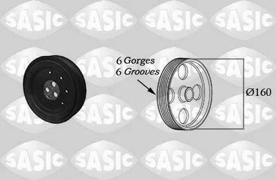 Produktbild von SASIC 2156033 Riemenscheibe Kurbelwelle für FORD MONDEO III Kombi (BWY) 160mm