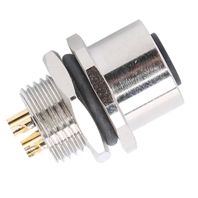 Image de Connecteur étanche,Filetage M12 femelle,Aviation Wire Connector,Panneau montage frontal femelle,Laiton étanche femelle,Accessoires de circuits électriques