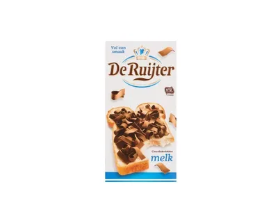 A box of De Ruijter chocolate sprinkles for bread.