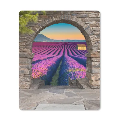 Produktbild von MuchoWow® Mauspad Mousepad Lavendel - Abend - Ausblick - Blumen 30x40 cm - Mousepads - Maus Mat - Pad - Mausunterlage - Mausmatten