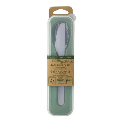 Immagine prodotto di Amefa 059205PC04A42 Mobil'Pocket 4-teiliges Besteckset für unterwegs, Edelstahl