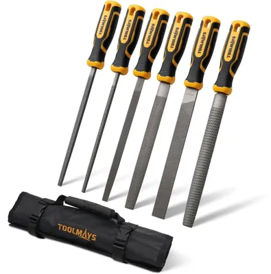Produktbild von Feilenset Metall und Holz 6-tlg. Profi Werkstattfeilen 200 mm inkl. Rolltasche