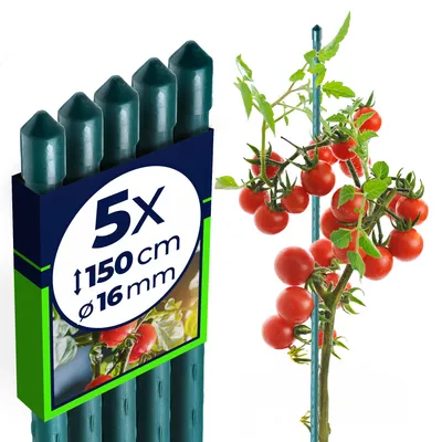 Zdjęcie produktu dla KADAX 5x Tyczka Do Roślin 150cm Podpora Pomidorów Kwiaty Stalowa Powlekana