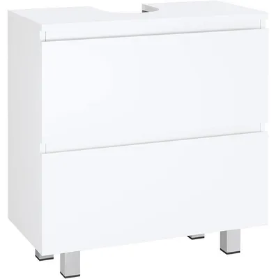 Image de Meuble de salle de bains sous lavabo DJ504365_1, avec 2 tiroirs, 60 x 30 x 56 cm, blanc