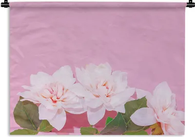 Produktbild von MuchoWow® Wandteppich Wandbehang Blüte - Sommer - Rosa 90x67.5 cm Tapisserie Dekoration Wandtuch - Fototeppich - Wand-Skulpturen