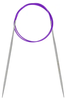 Image de Aiguille à tricoter circulaire, 2,75 mm, 80 cm, en acier inoxydable, avec câble flexible