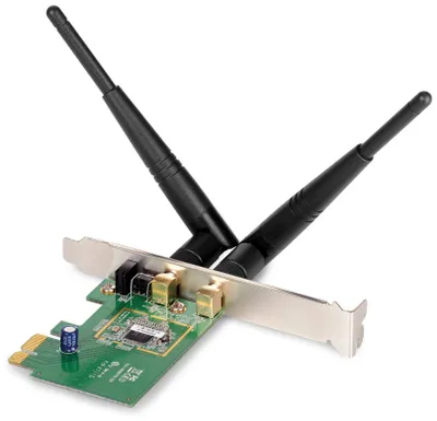 Zdjęcie produktu dla Edimax EW-7612PIn V2, Wewnętrzny, Bezprzewodowy, PCI Express, WLAN, 300 Mbit/s, Czarny, Zielony, Srebrny
