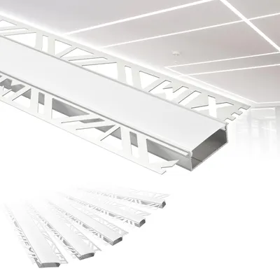 Zdjęcie produktu dla Profil aluminiowy LED do suchej zabudowy, 2m, montowany pod tynkiem, do montażu taśm LED, w zestawie z osłoną