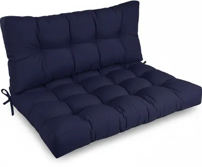 Image de Beautissu Coussins pour palettes d'extérieur 1x coussin d'assise et 1x coussin de dossier, bleu
