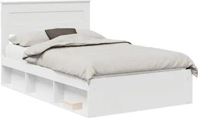 Obrázek produktu pro Rám postele s čelo Bílá 120 x 200 cm Masivní borové dřevo