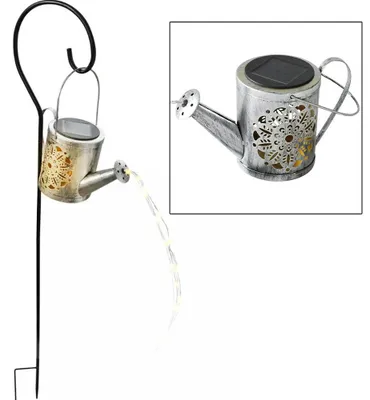 Produktbild von LED Solar-Steckleuchte, Gießkanne, silber, H 94 cm