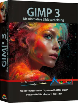 Produktbild von GIMP 3 Software Paket - Software, PDF Handbuch und tausende Cliparts - Bildbearbeitung für Einsteiger & Profis