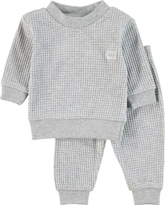Produktbild von Feetje Waffel Pyjama, Grau meliert, Gr. 56 | Baby Markenkleidung