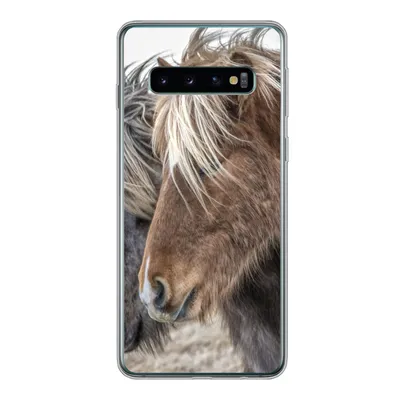 Produktbild von MuchoWow® Handyhülle Schutzhülle Hülle für Samsung Galaxy S10 Pferde - Natur - Makro Silikon Softcase Handy Hülle - Handytasche