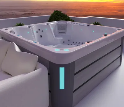 Produktbild von Whirlwanne Whirlpool Heißwasserbecken Hydromassagewanne Outdoor-Spa 210x210 cm