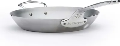 Zdjęcie produktu dla de Buyer 5680.32, Okrągły, Patelnia uniwersalna, Stal nierdzewna, Stal nierdzewna, Stal, Ceramika, Gaz, Halogen, Indukcja