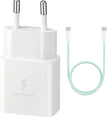 Produktbild von USB- C Adapter für Samsung Galaxy Schnellladegerät mit USB-C Ladekabel grün