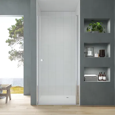 Produktbild von Duschtür Nischentür 80 cm Dusche Duschabtrennung Glas Duschkabine Duschwand rahmenlos Nischendrehtür 5 mm Sicherheitsglas Glastür Drehtür in Nische