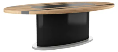 Produktbild von Oval Besprechungstisch Arbeitszimmer Chef Exclusive Büro CEO Helles Holz Modern