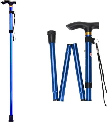 Obrázok produktu pre Nastaviteľné skladacie palice pre ženy, hliníkové, modré