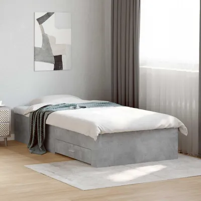 Obrázek produktu pro Maison Exclusive – Postel s úložným prostorem a zásuvkami, barva betonová šedá, materiál dřevovláknitá deska