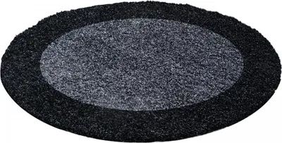 Image de Tapis shaggy à poils longs, tissé, motif simple BORDÜRE