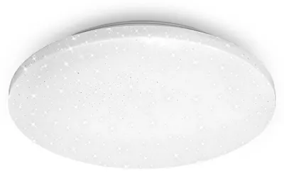 Zdjęcie produktu dla Lampa sufitowa LED do łazienki BRILONER CASE, stopień ochrony IP44, dekor w gwiazdki, neutralne białe światło, biały, 34 x 6 cm