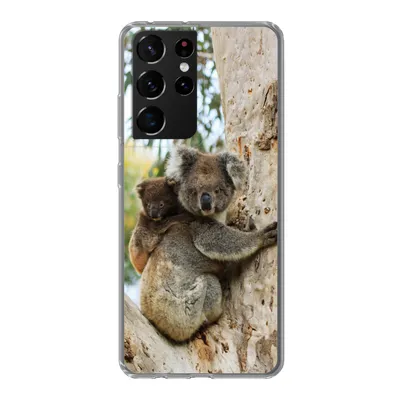 Produktbild von MuchoWow® Handyhülle Schutzhülle Hülle für Samsung Galaxy S21 Ultra Koalas - Kind - Baum - Jungen - Mädchen Silikon Softcase Handy Hülle - Mobiltelefon