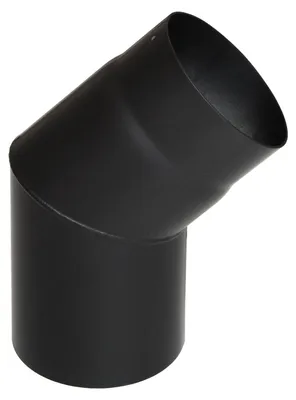 Produktbild von Raik Basic Rauchrohrbogen 120mm schwarz 45° ohne Tür für Rauchrohr / Ofenrohr