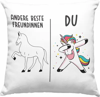 Produktbild von Trendation - Beste Freundin Deko-Kissen mit Füllung 40x40 Mädchen Geschenke Geburtstag Deko-Kissen mit Füllung 40x40n mit Sprüchen (Rosa)