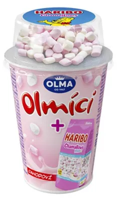 Obrázek produktu pro Jogurt truskawkowy Olma Olmici z serduszkami 111 g