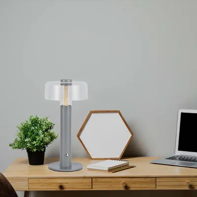 Obrázok produktu pre Sivé dobíjacie stolové lampy - IP20 - 1W - 100 lumenov - 3000K