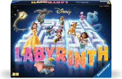 Produktbild von Ravensburger Spielverlag Disney Labyrinth Brettspiel, 100-jähriges Jubiläum, Familienspiel, Mehrfarbig, 2-4 Spieler, 20-30 Min., 63 Teile, Sprachen: DE, EN, ES, FR, IT, NL, PT, 27460