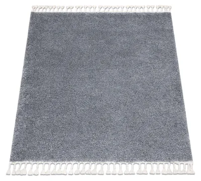Image de Tapis BERBER carré 9000 gris Franges berbère marocain shaggy gris 160x160 cm