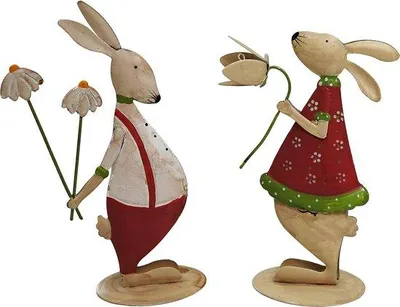 Produktbild von Osterndeko Hase Metall Dekoration Set 2teilig