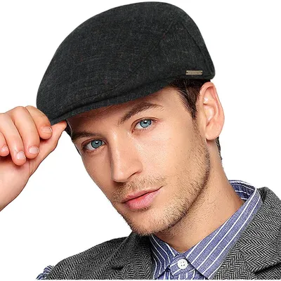 Productafbeelding van Herrenflatte, model Schiebermütze, Gatsby-stijl, jaren 1920, universele maat, grijs met oranje