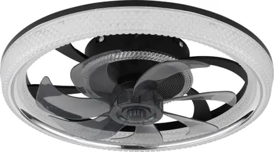 Immagine prodotto di Ventilatore da soffitto a LED, cristalli, telecomando dimmerabile, CCT, D 50 cm