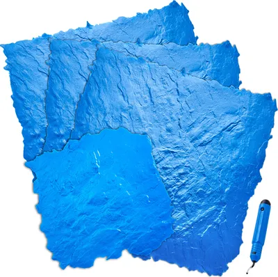 Zdjęcie produktu dla VEVOR Betonowa mata stemplowa, 36 x 36 cali i 18 x 18 cali, 4-częściowa poliuretanowa mata teksturowa do betonu, mata teksturowa do płytek kamiennych, wrażenie podłogi łupkowej Bezszwowe formy do betonu stemplowego