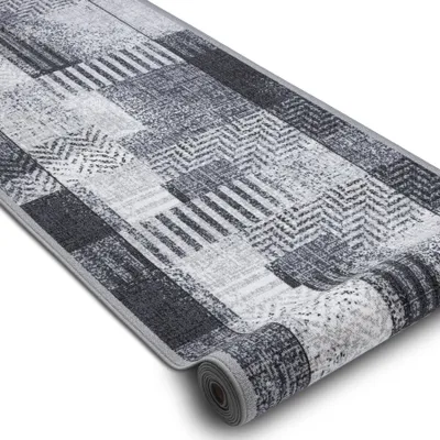 Image de TAPIS DE COULOIR  antidérapant ESSENZA gris 100 cm gris 100x240 cm