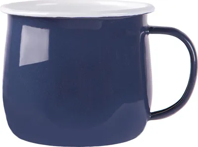 Produktbild von Argon Ta Farbiger Emaille-Bauchbecher – 375 ml – Marineblau