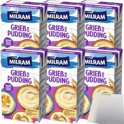 Produktbild von Milram Grieß-Pudding Pur warm und kalt zu genießen 6er Pack (6x1000g Packung) + usy Block