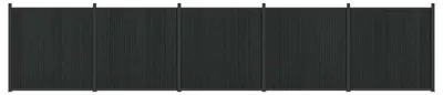 Image de vidaXL Panneau de clôture, lot de 5, en WPC et aluminium, noir