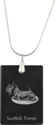 Produktbild von Schottischer Terrier, Scottish terrier - Kristallanhänger mit Hund, Silberhalskette mit Foto, personalisierter Anhänger der Marke Art-Dog