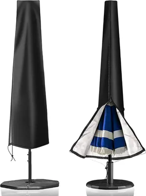 Produktbild von Sonnenschirm Schutzhülle mit Stab, 420D Oxford Schirmhülle, Abdeckhauben für Sonnenschirm, Ampelschirm Schutzhülle für Marktschirm Gartenschirm, Wetterfeste, UV-Anti (265 X 40/70 / 50 CM)