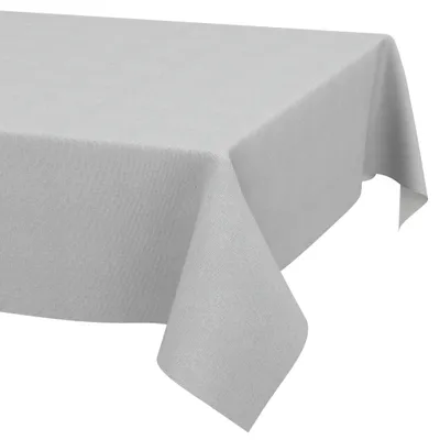 Produktbild von Tischdecke 140x160cm Rechteckig Hellgrau DanceDirty abwaschbar Leinenoptik wetterfest Falschuni Modern Schnittkante