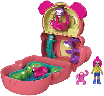 Produktbild von Mattel Polly Pocket Öffnen und Drehen Set Faultier (GTM59)