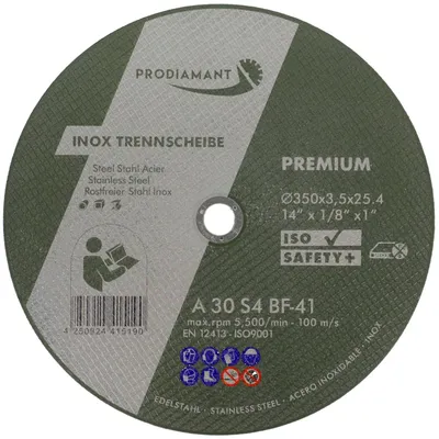 Produktbild von PRODIAMANT Trennscheibe 350mm für Inox, Metall, Stahl und Edelstahl